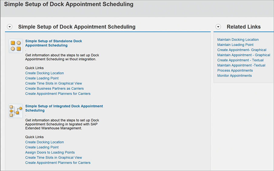 Simple Setup Dock Appointment Scheduling